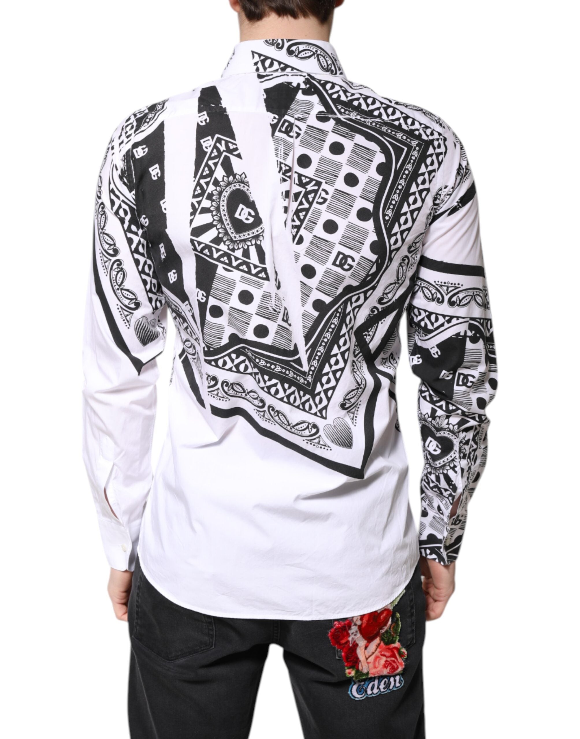 Dolce & Gabbana White Black Bandana MARTINI Men's Shirt